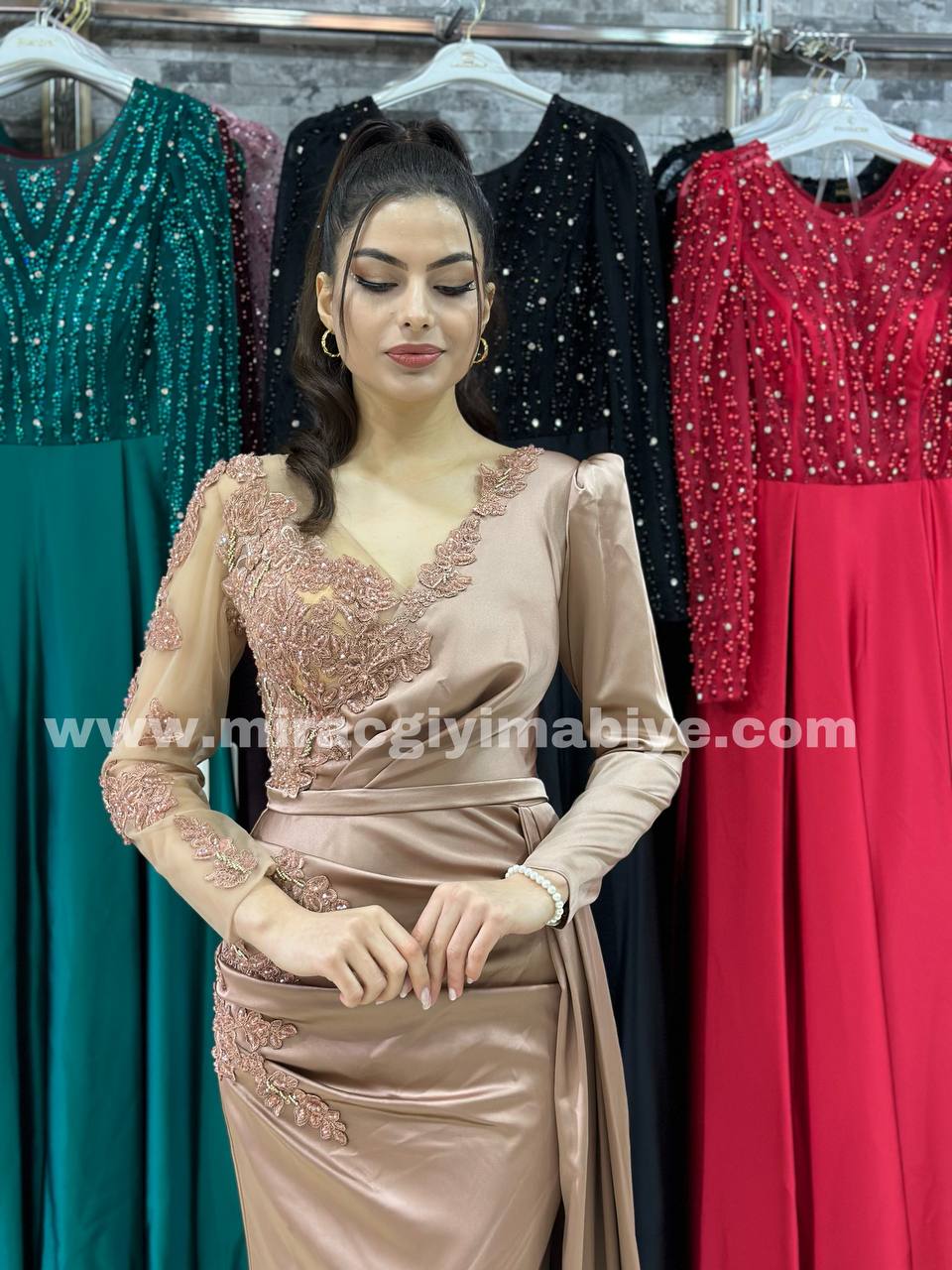 Asel Evening Dress Rose Gold